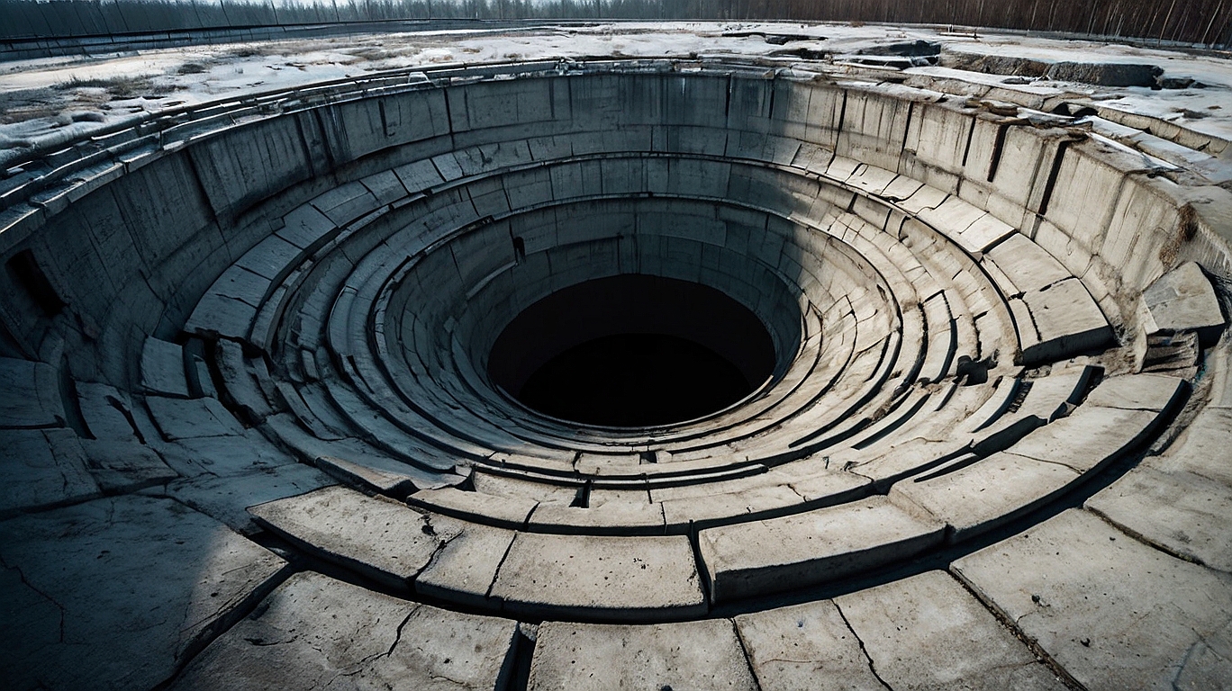 a concrete pit